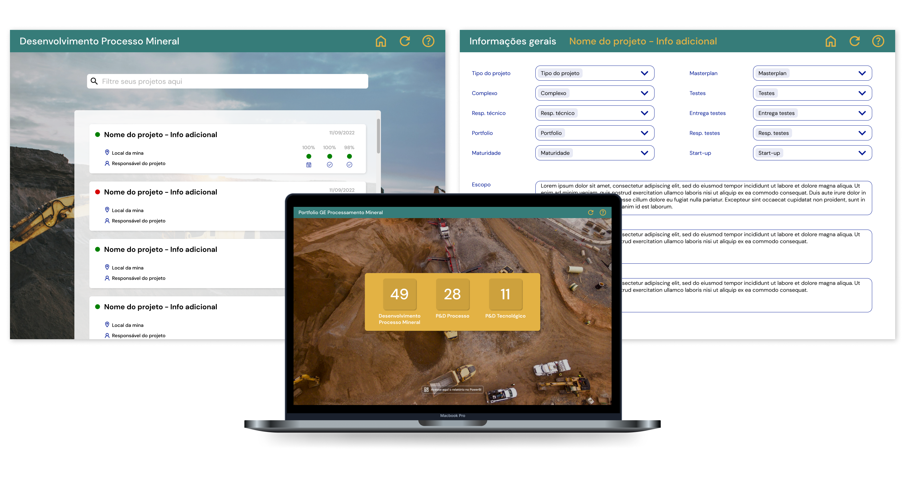 mockup of the desktop app